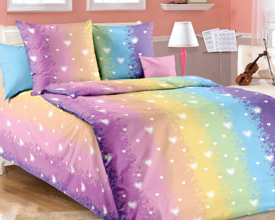 Постельное белье Школьная любовь 1 Перкаль мультиколор